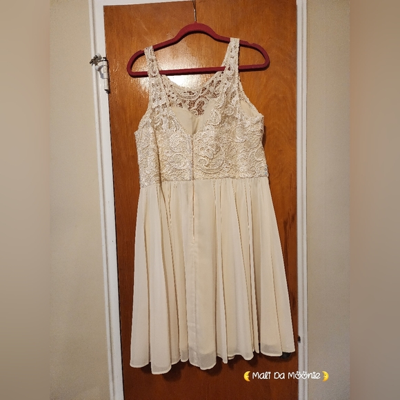 Ashley Stewart Size 16 Ivory Lace and Sequin Dress - Picture 4 of 5